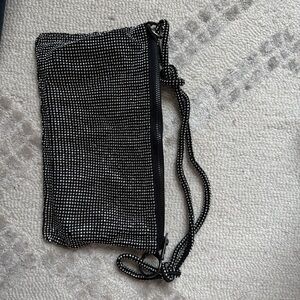 Black and Silver Beaded Wristlet